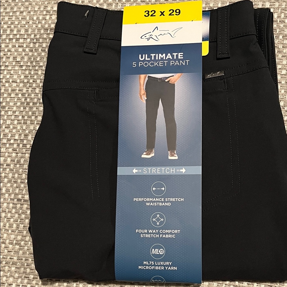 NWT Greg Norman Ultimate Stretch 5-Pocket Pants black color Size 32x29
